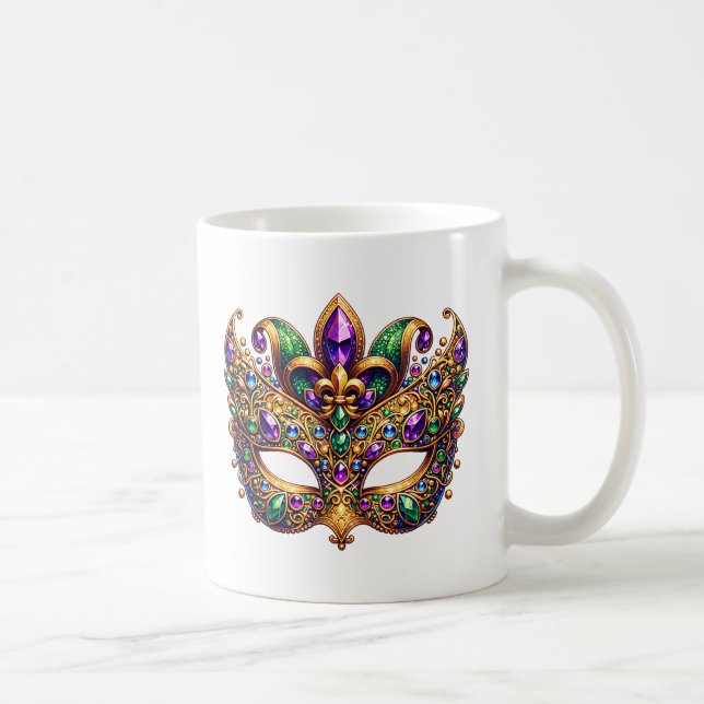Caneca De Café Máscara de Mardi Gras  (Direita)