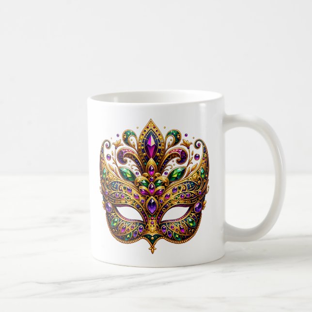 Caneca De Café Máscara de Mardi Gras  (Direita)
