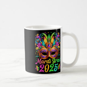 Caneca De Café Máscara de penas do Carnaval 2025 Família Carnaval