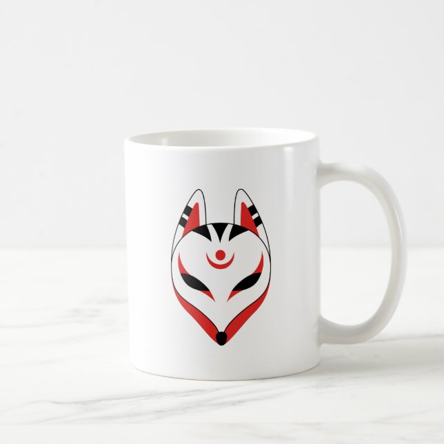 Caneca De Café Máscara de Raposa de Kitsune Japonês (Direita)