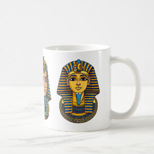 Caneca De Café Máscara Dourada do Faraó Tutancâmon
