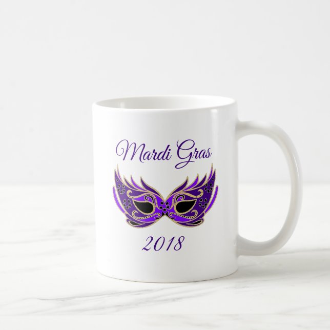 Caneca De Café Máscara Mardi Gras 2018 (Direita)