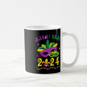 Caneca De Café Máscara Mardi Gras 2024 Fleur De Lys Contas Nola C