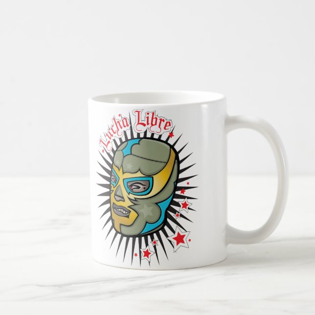 Caneca De Café Máscara mexicana da luta de Lucha Libre (Direita)