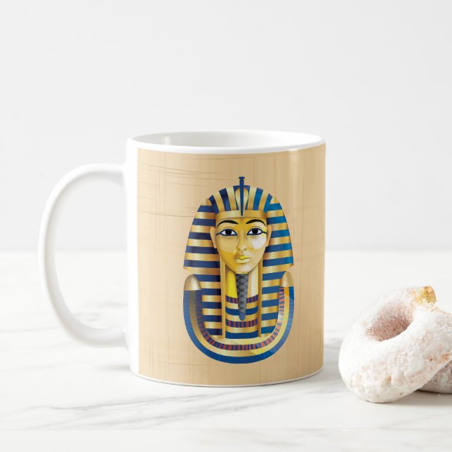 Caneca De Café Máscara Real Ouro Egípcia (Com Donut)