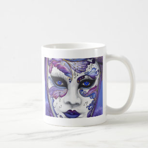 Caneca De Café Máscara roxa do carnaval por PSOVART