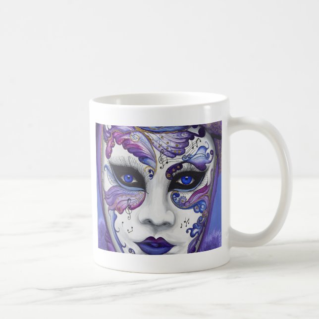 Caneca De Café Máscara roxa do carnaval por PSOVART (Direita)