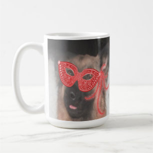Caneca De Café Máscara Vermelha Mardi Gras German shepherd