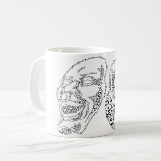 Caneca De Café Máscaras de Comédia e Tragédia