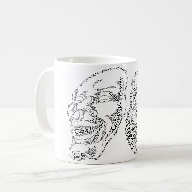 Caneca De Café Máscaras de Comédia e Tragédia (Frente Esquerda)