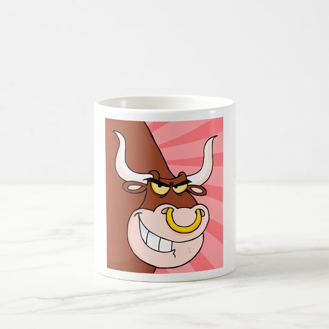 Caneca De Café Máscoa de Touro Irritado e Ferido com Anel Nariz (Criador carregado)