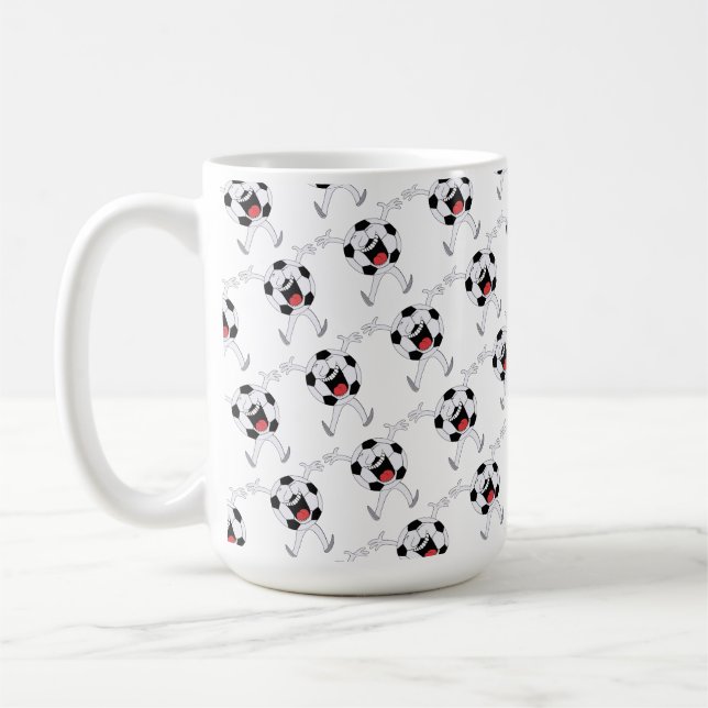 Caneca De Café Mascote Bola de Futebol Risonha (Esquerda)