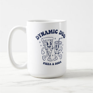 Caneca De Café Mascote "Duo Dinâmico" da Retro Pizza e Soda Vinta
