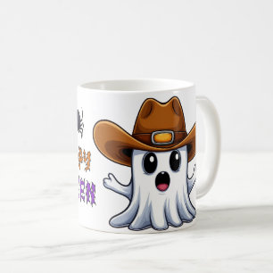 Caneca De Café Mascote Fantasma Ocidental Com Estilo Cowboy 🤠