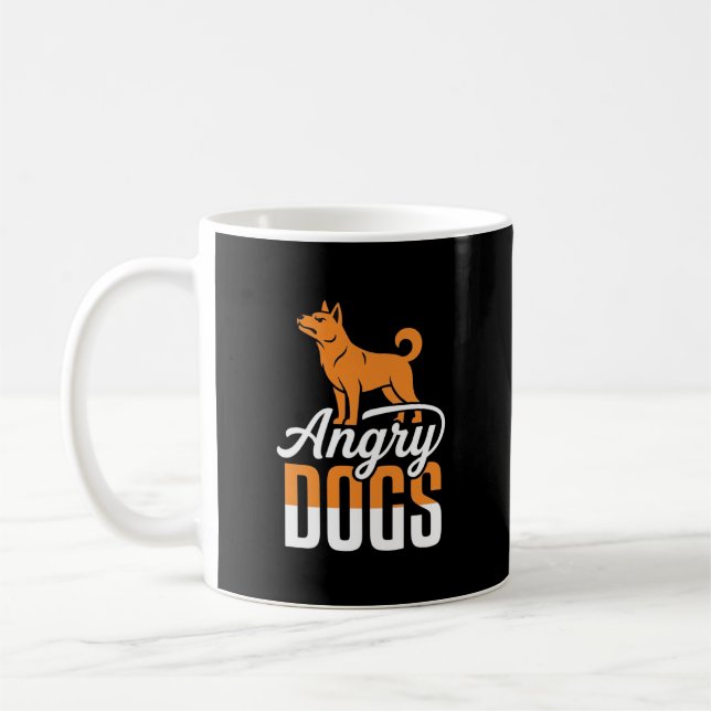 Caneca De Café Mascote Vetor Cães Irritados (Esquerda)