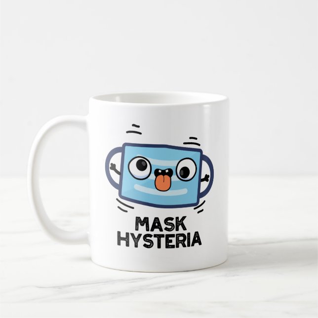 Caneca De Café Mask Hysteria Funny Mask Pun (Esquerda)