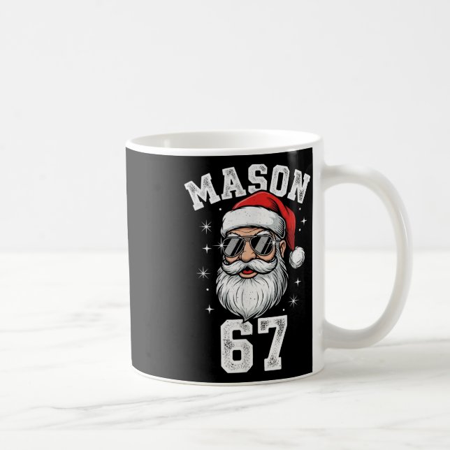 Caneca De Café Mason 67 Cool Santa Christmas Six Seven Meme  (Direita)