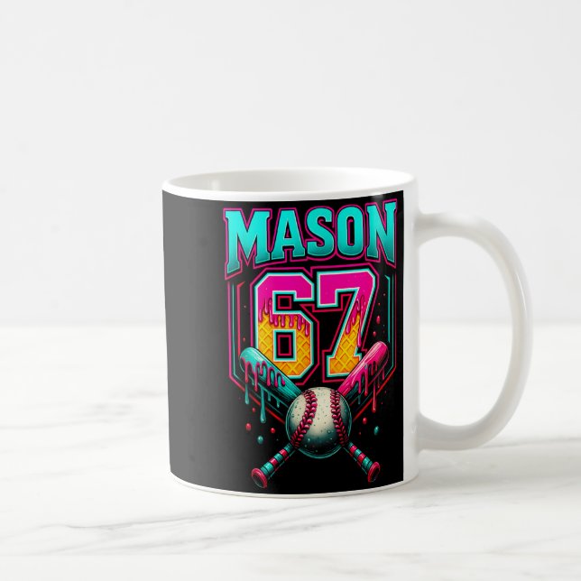 Caneca De Café Mason 67 Funny Ice Cream Drip Baseball Ice Cream D (Direita)