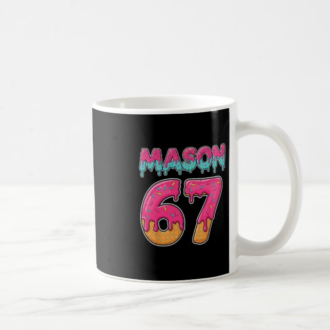 Caneca De Café Mason 67 Funny Ice Cream Six Seven Meme Men Women  (Direita)