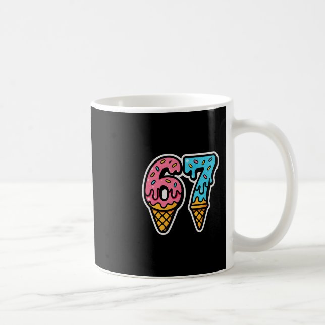 Caneca De Café Mason 67 Sorvete Meme Fofo Seis Sete  (Direita)
