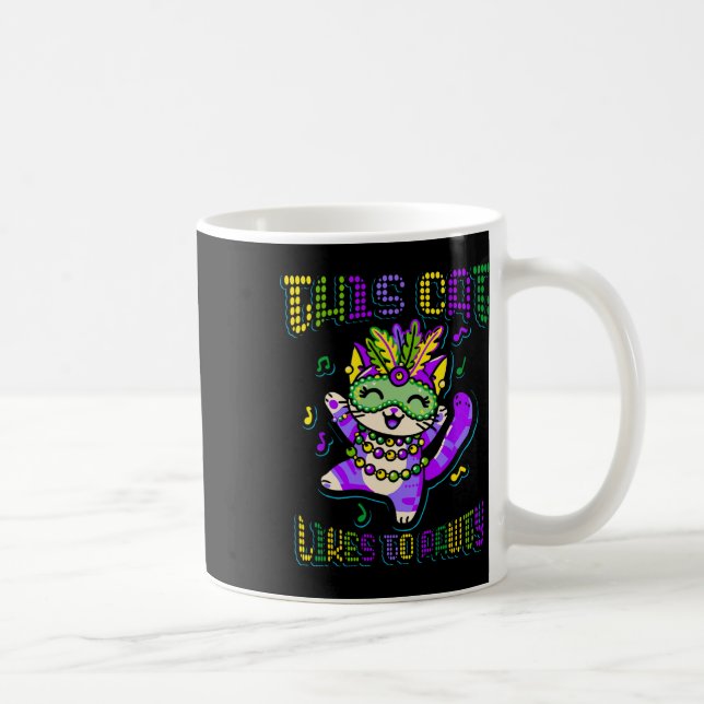 Caneca De Café Masque Mardi Roupa Costumes Mardi Gras Cat (Direita)