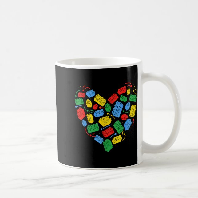 Caneca De Café Master Builder Block Brick Building Heart Valentin (Direita)