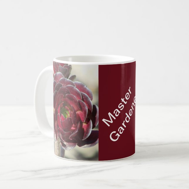 Caneca De Café Master Gardener Desert Succult Foto Red Plant (Frente Esquerda)