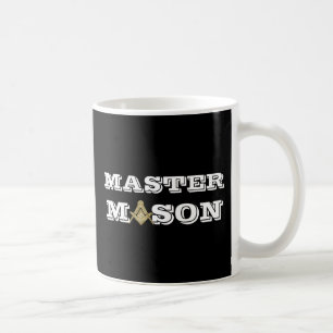 Caneca De Café Master Mason Masonic Freemason Compass Black
