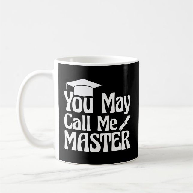 Caneca De Café Mastered Mestrado Graduação Para Ele (Esquerda)