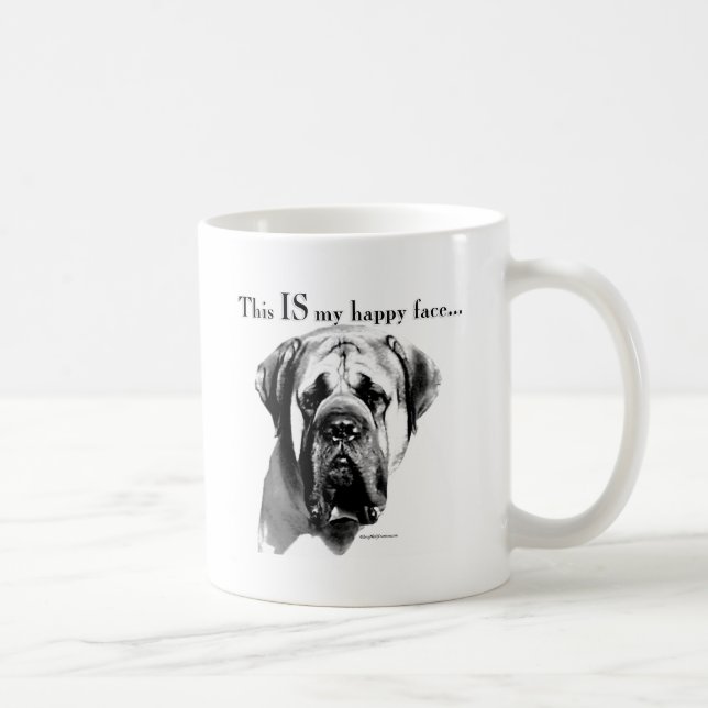 Caneca De Café Mastiff Happy Face (Direita)