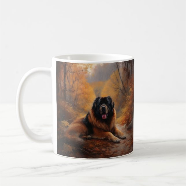 Caneca De Café Mastiff Tibetano no outono deixa cair inspiração (Esquerda)