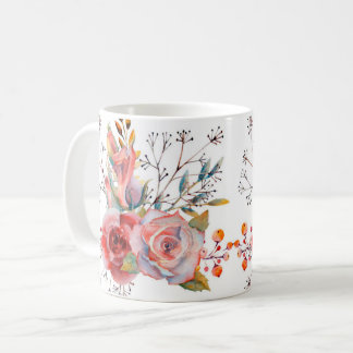 Caneca De Café Mata de buquê de flor dupla