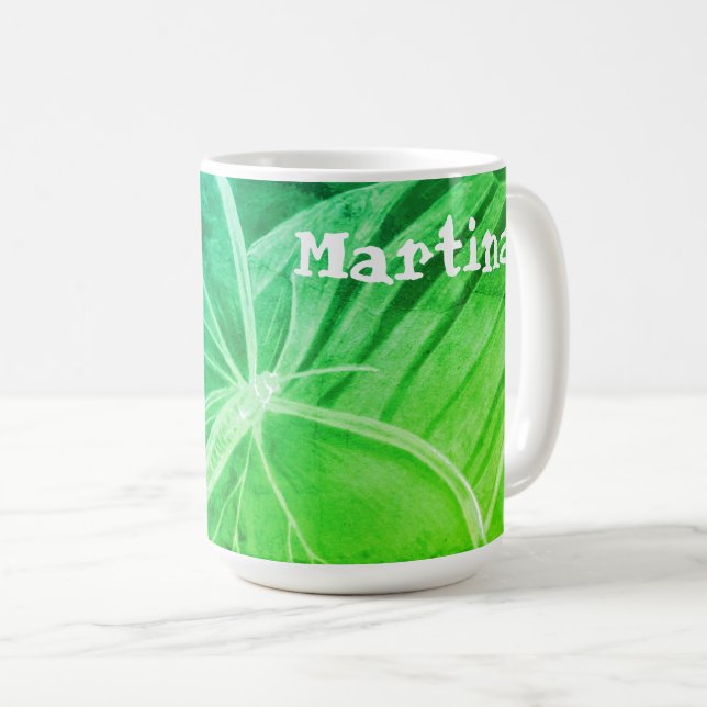 Caneca De Café Mata de café verde personalizada (Frente Esquerda)