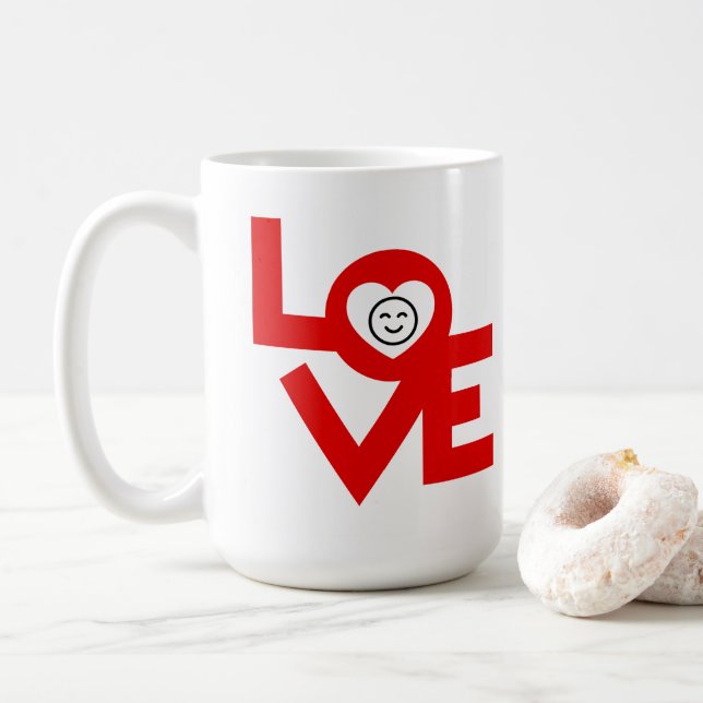 Caneca De Café Mata de café vermelha 15oz (Com Donut)