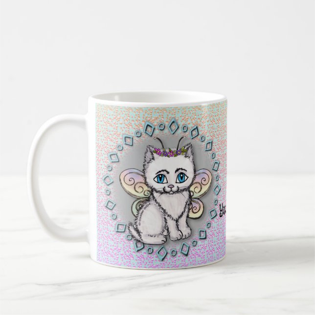 Caneca De Café Mata de fada de gato branco (Esquerda)