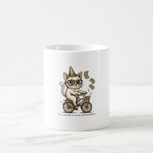 Caneca De Café Mata-Gato Mísquida - Gato Engraçado De Estilo Vint