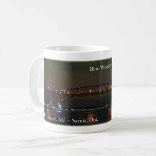 Caneca De Café Mata noturna da Ponte Azul-Água