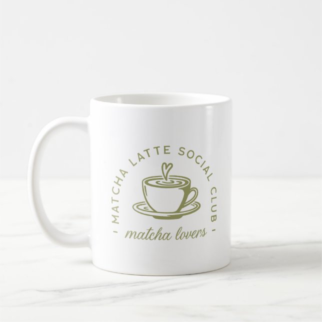 Caneca De Café Matcha latte amantes do clube verde (Esquerda)