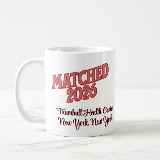 Caneca De Café Matched 2026 Personalized Residency Match Day Gift (Esquerda)