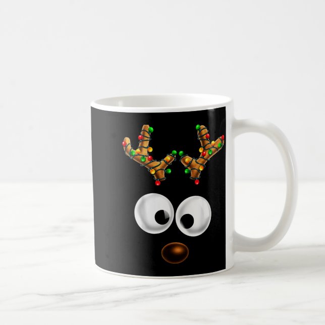 Caneca De Café Matching Family Christmas Reindeer Face Christmas  (Direita)