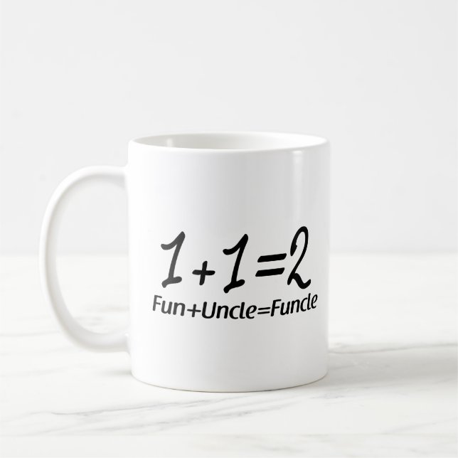 Caneca De Café Matemática da soma - 1+Divertimento (Esquerda)