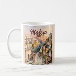 Caneca De Café Matera Italy Sassi Personalized Watercolor Vintage