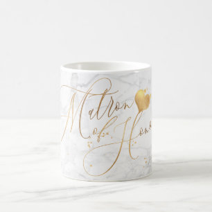 Caneca De Café Matéria de Honra/Marble+Faux Script Romântico Do