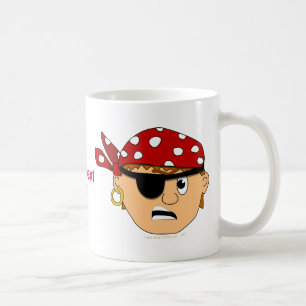 Caneca De Café Material bonito Scowling do pirata do menino
