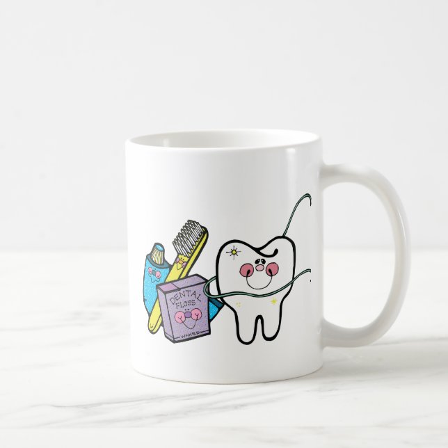 Caneca De Café Material dental para dentista dia o 6 de março (Direita)