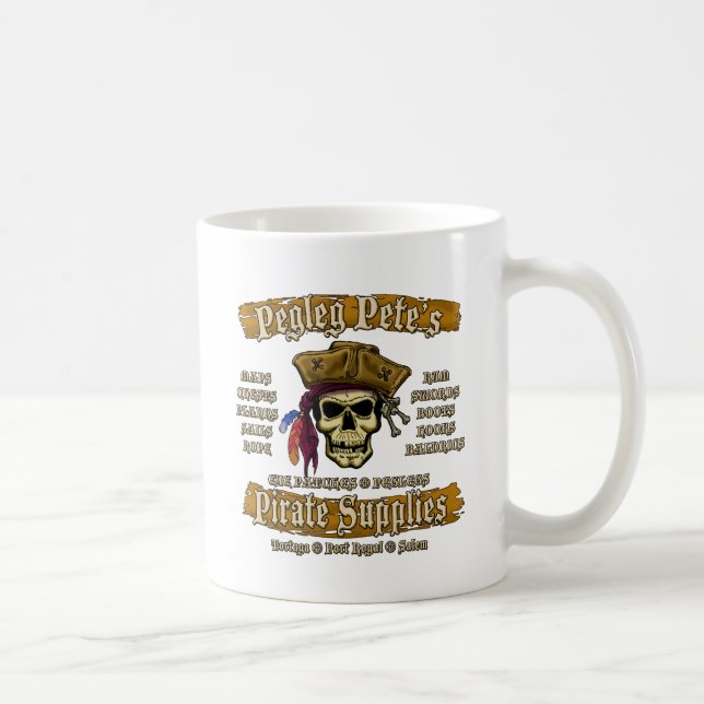 Caneca De Café Material pirata de Pegleg Pete (Direita)