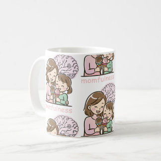 Caneca De Café Maternidade Fofa Mãe Filha Padrão de Sorvete