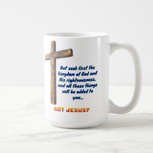 Caneca De Café Mateus 6:33 Cruz