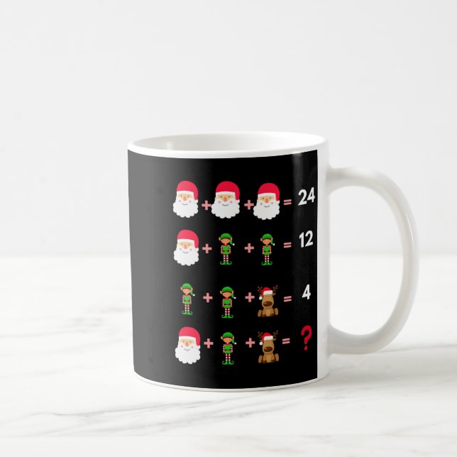 Caneca De Café Math Teacher Christmas Shirt Quiz  (Direita)