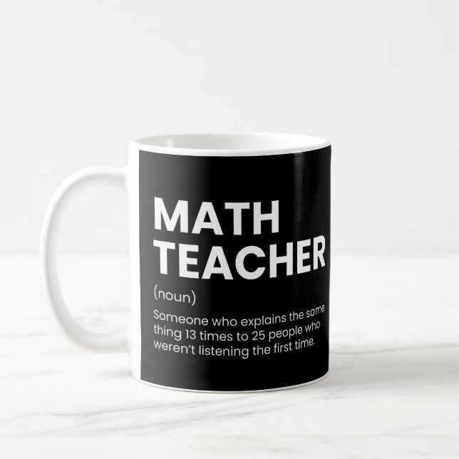 Caneca De Café Math Teacher Funny Mathematics Professor Saying (Esquerda)